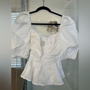 Dissh linen peplum top